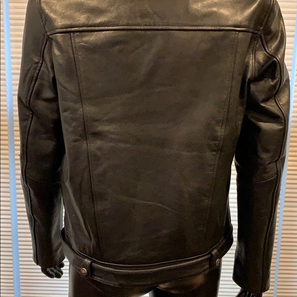 Men’s 100% leather borg biker jacket NWT - Picture 14 of 16